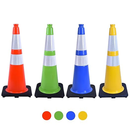 360 Pack 28" Yellow Traffic Cones with Black Base – Heavy Duty Bulk Cones for Construction Sites, Commercial Areas, and Event Safety (360, Yellow, 28 Inch)