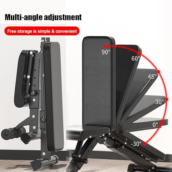 Adjustable Weight Bench Incline Decline Flat Workout Bench Multi-Angle Foldable Home Training Sit up Gym Bench