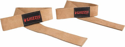 Grizzly Fitness 1.5" Premium Genuine Leather Lifting Wrist Straps for Men and Women | Sold in Pairs | One Size | Used by Pros to increase Grip Strength and Reduce Slipping | 1.5” Wide x 20.5" Long