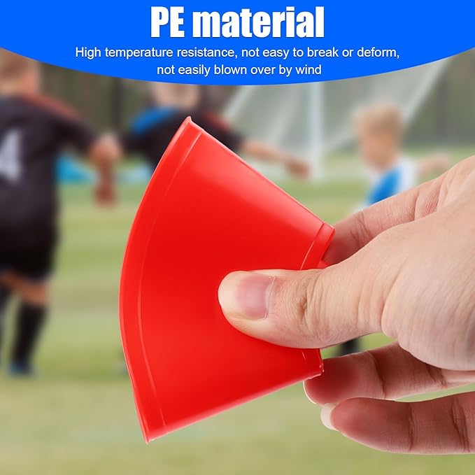 25pcs Soccer Cones for Sports Training, Mini Football Cones & Mesh Bag Flexible Agility Cones Premium Training Cones for Basketball Football Running Drills Sports Games Skating Kids