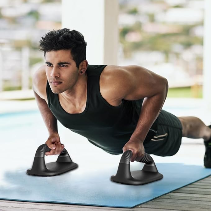 Push Up Bars with Bottom Anti-Slip Pad Push Up Handles for Floor Soft Plastic Pushup Handles Strength Training Pushup Stands