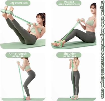Multifunctional 6 Tube Elastic Yoga Resistance Bands for Waist Arm Leg Stretching, Affordable Training Aid, Latest Upgrade Sit Up Exercise Equipment for Women Men (Purple)
