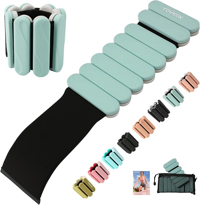 Ankle Weights for Women Men, Silicone Wrist Weights Set of 2 - Wearable Leg Weights/Arm Weights Ideal for for Home Gym Workout, Running, Yoga, Pilates, Barre, Exercise, Strength Training