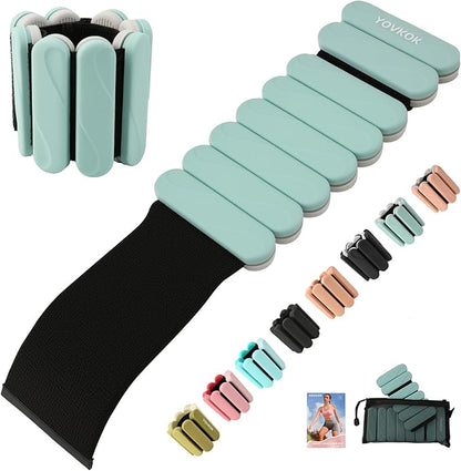 Ankle Weights for Women Men, Silicone Wrist Weights Set of 2 - Wearable Leg Weights/Arm Weights Ideal for for Home Gym Workout, Running, Yoga, Pilates, Barre, Exercise, Strength Training