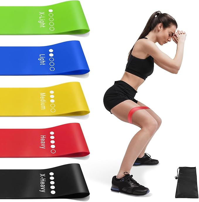 Resistance Bands Set for Men and Women, Pack of 5 Different Levels Elastic Band for Home Gym Long Exercise Workout – Great Fitness Equipment for Training