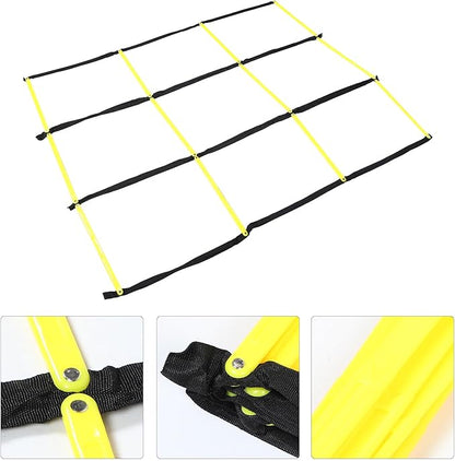 Homoyoyo Multi-Sport Agility Ladder with Nine-Square Rope Design Portable Workout Ladder for Football and Soccer Speed Training for Footwork and Conditioning