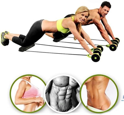 Ab Roller Wheel with Resistance Bands & Knee Pad – Core Abdominal Trainer for Home or Gym Workouts – Sculpt Abs, Slim Waist, Tone Arms, Chest, and Core – Adjustable Fitness Equipment for Men & Women