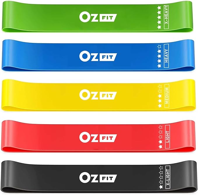 Resistance Bands Set for Men and Women, Pack of 5 Different Levels Elastic Band for Home Gym Long Exercise Workout – Great Fitness Equipment for Training, Yoga, Free Carrying Bag
