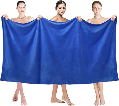 JML Extra Large Microfiber Bath Sheet Towels, 2 Pack 35" x 70", Oversized, Soft, Super Absorbent and Fast Drying Bathroom Towels for Salon, Sauna, Hotel, Sport, Fitness, Yoga, Dark Blue