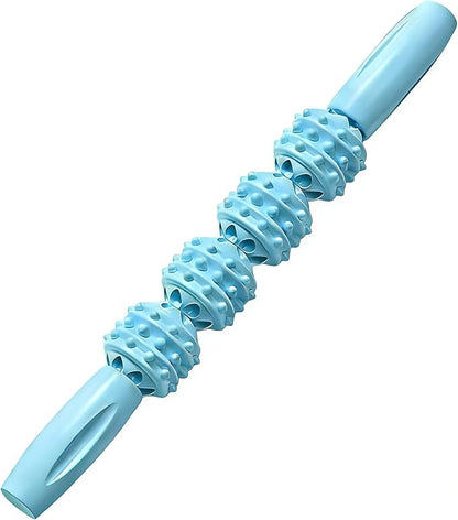 Fitness Massage Roller Stick, Muscle Relief Tool with Textured Nodules, Trigger Point Therapy Massager for Deep Tissue Recovery (Blue)