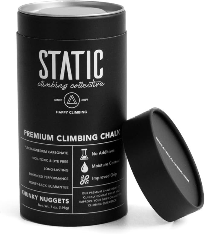 STATIC Climbing - 7oz. Chalk for Rock Climbing, Weightlifting, Gym, Crossfit and Gymnastics