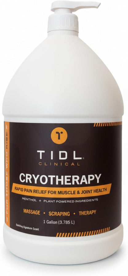 TIDL Cryotherapy Soothing Cream, 1 Gal, Targeted Neck, Joint & Muscle Soothing Cream with Organic, Plant-Based Menthol, Instant Cooling for Sport, Professional Use & Post Workout Full Body Recovery