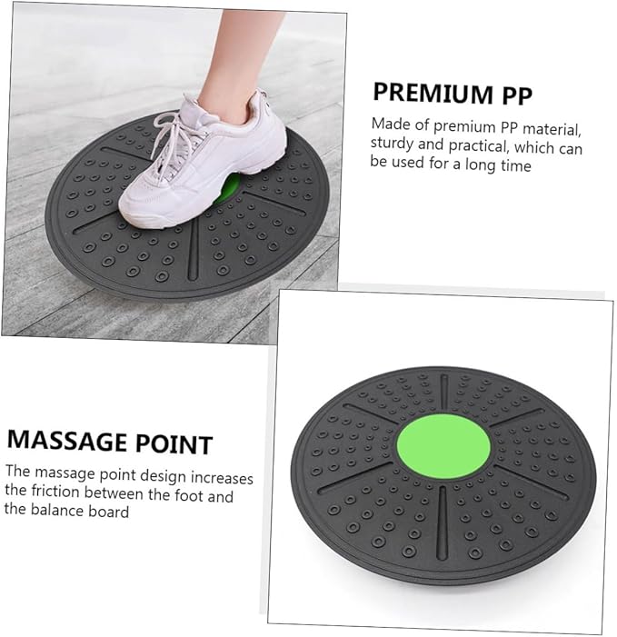 Alipis Fitness Training Balance Board for Core Stability and Posture Improvement PP Material Yoga and Pilates Exercise Accessory with Anti-slip Massage Surface for Home Gym