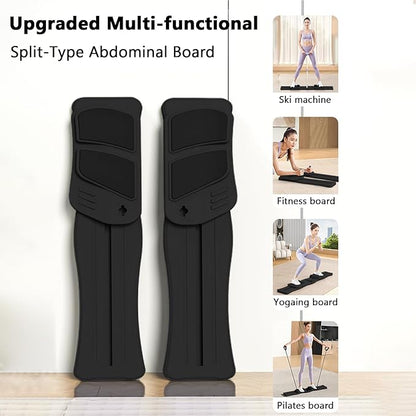 SUNGOOYUE , 7 in 1 Multifunctional Core Training Kit with Abs Roller and Push Up Handles, Foldable Portable Home Gym Equipment for Women Men Full Body Workout
