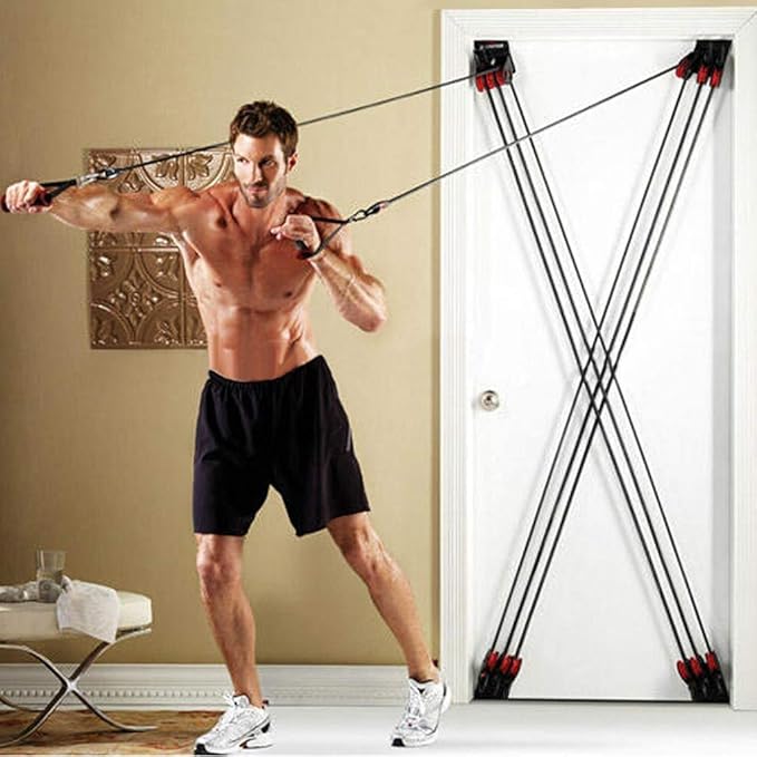 X-Factor Door Gym, Bodyweight Resistance Training Straps, Gym Equipment for Home with Fitness Guide, Fitness Door Trainer Tension Trainer for Exercise and Resistance Bands, Stronger Body