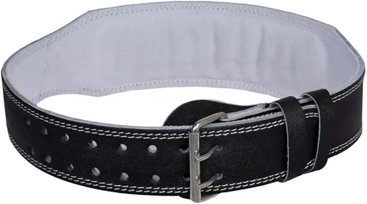 Weight Lifting Belt for Fitness Gym Adjustable Leather Belt with 4” Padded Lumbar Back Great for Bodybuilding Functional Training Powerlifting Deadlifts Workout Squats Exercise