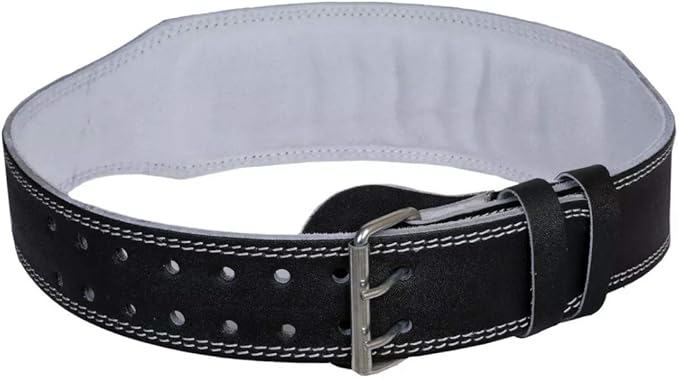 Weight Lifting Belt for Fitness Gym Adjustable Leather Belt with 4” Padded Lumbar Back Great for Bodybuilding Functional Training Powerlifting Deadlifts Workout Squats Exercise
