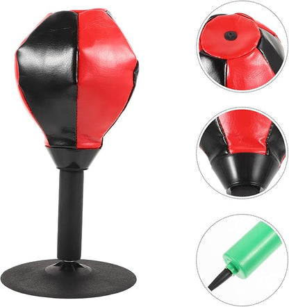 Healifty Desktop Portable Boxing Speed Reaction Ball for Reflex Training, Small Red Decompression Punching Bag for Home and Office Exercise