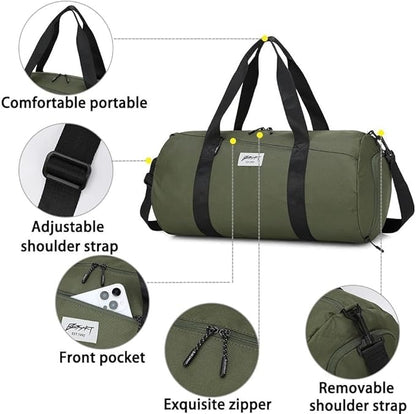 BE SMART Waterproof Mens Gym Bag with Shoe Compartment, Sports Gym Duffle Bag for Men Women, Lightweight Large Sport Duffel Bag for Travel, Sports, Fitness & Workout(Olive Green)
