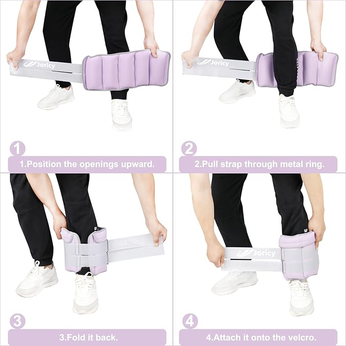 Adjustable Ankle Weights for Women Men 1/2/3/4/5/6/8/10/12/20 LBS 1 Pair Wrist Leg Arm Weights with Removable Weight Strength Training Weight for Walking Running Fitness Physical Therapy