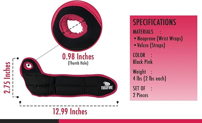 Comfecto Wrist Weights with Thumb Loops Lock, 1lb*2 2lbs*2 for Running, Strength Training, Walking, Exercises, Gym, Cardio, Men, Women