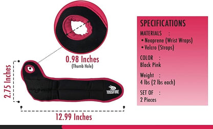Comfecto Wrist Weights with Thumb Loops Lock, 1lb*2 2lbs*2 for Running, Strength Training, Walking, Exercises, Gym, Cardio, Men, Women