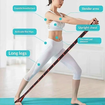 Stretching Resistance Band with Marked Sections, 8 Section Elastic Stretch Strap for Yoga, Pilates, Physical Therapy, Home & Gym Training