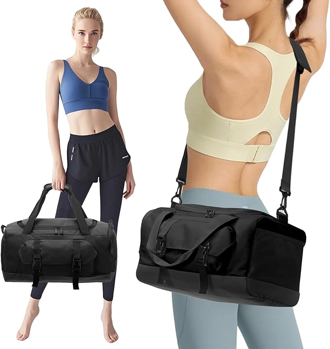XEYOU Gym Bag for Women & Men, Sports Travel Duffel Bag with Shoe Compartment and Wet Pocket, Anti-Theft Carry On Weekender Bag for Airplane, Water Resistant Workout Overnight Bag for Travel Gym