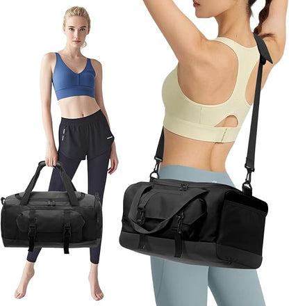 XEYOU Gym Bag for Women & Men, Sports Travel Duffel Bag with Shoe Compartment and Wet Pocket, Anti-Theft Carry On Weekender Bag for Airplane, Water Resistant Workout Overnight Bag for Travel Gym