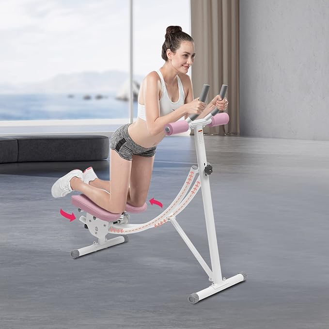 Ab Workout Equipment,Ab Machine for Home Gym, Foldable Core & Abdominal Exercise Machine, Adjustable Ab Machine Full Body Workout Women Exercise Fitness Equipment, 150kg/330lbs Weight Capacity