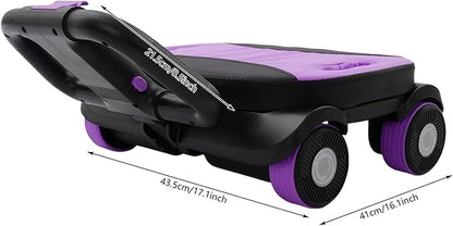 Ab Roller Wheel, 4-Wheel Abdominal & Core Strength Trainer for Home Gym Fitness, Exercise Wheel with Knee Pad for Beginners to Advanced Users