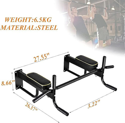 Wall Mounted Pull-up Bar, Multifunctional Sports Stand for Home Fitness Training, Single and Double Bar Exercise Machine