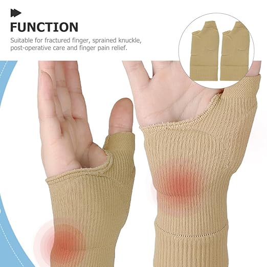 HOMSFOU Protective Wrist Brace Compression Gloves Breathable Sports Wrist Support for Fitness Training Basketball Hand Wrap, Skin Color, Size L