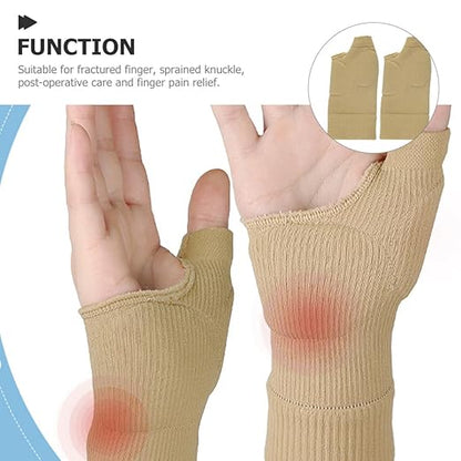 HOMSFOU Protective Wrist Brace Compression Gloves Breathable Sports Wrist Support for Fitness Training Basketball Hand Wrap, Skin Color, Size L