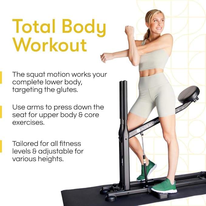 The DB Method Squat Machine, Workout Equipment for Home Gym, Exercise Leg and Glutes, Low Impact Lower Body Fitness Workouts, Training for Total-Body, Easy Setup, Foldable for Storage