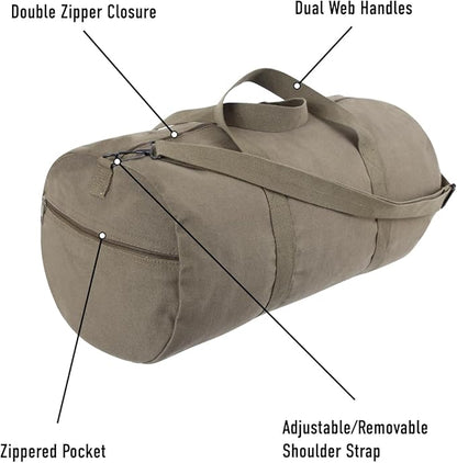 Rothco Heavy-Duty Canvas Shoulder Duffle Bag - Rugged Travel Gym Gear Equipment Bag