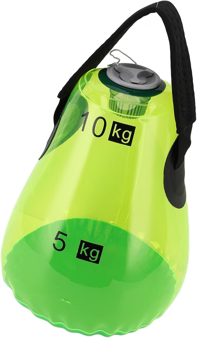Water Filled Kettlebell Inflatable Portable Soft Handle 10kg Capacity Water Weight Bag for Home Gym Travel Workout Green PVC Material