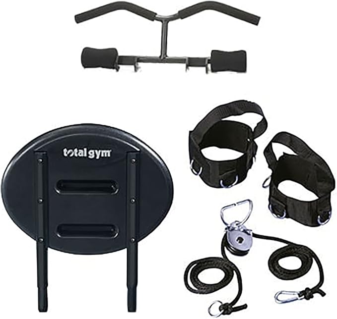Total Gym Home Workout Machine, XLS Exercise Equipment w/ Squat Stand, Leg Pull & Ankle Cuffs - Adjustable and Portable Fitness Machine for Body Weight Training
