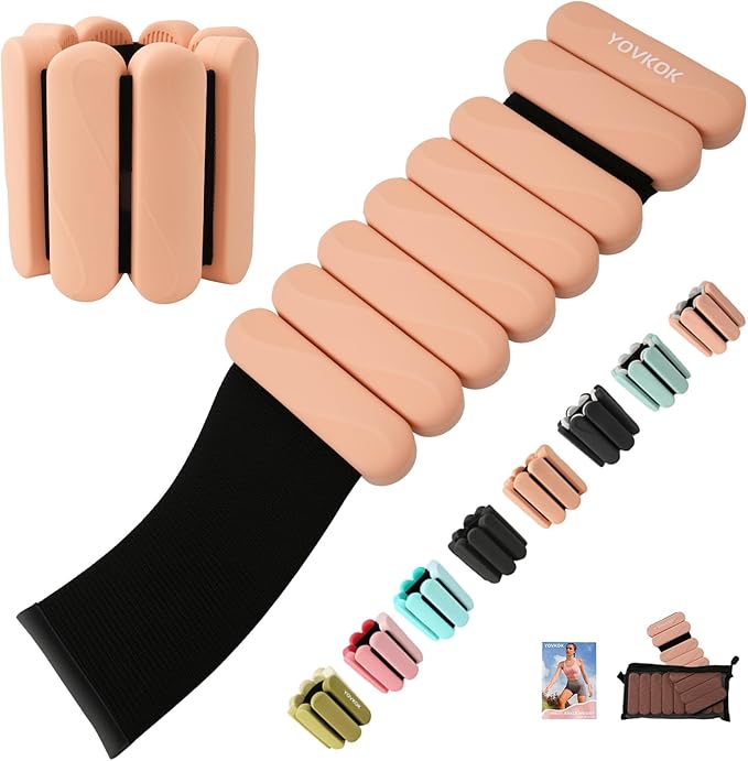 Ankle Weights for Women Men, Silicone Wrist Weights Set of 2 - Wearable Leg Weights/Arm Weights Ideal for for Home Gym Workout, Running, Yoga, Pilates, Barre, Exercise, Strength Training