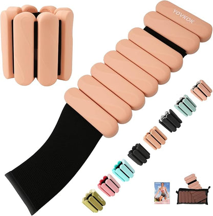 Ankle Weights for Women Men, Silicone Wrist Weights Set of 2 - Wearable Leg Weights/Arm Weights Ideal for for Home Gym Workout, Running, Yoga, Pilates, Barre, Exercise, Strength Training