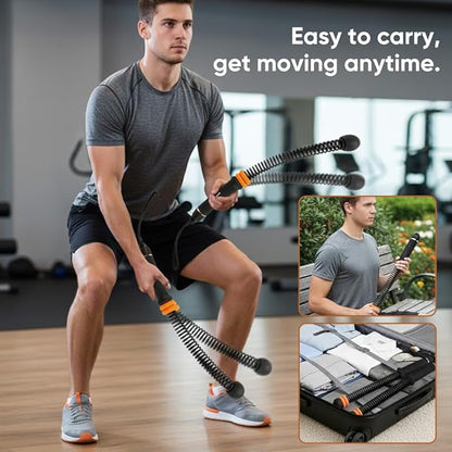 Adjustable Ropeless Battle Ropes, Cordless Weighted Training Ropes for Home Gym, Portable Exercise Equipment for HIIT, Strength & Full Body Workout – 3 lbs per Pair