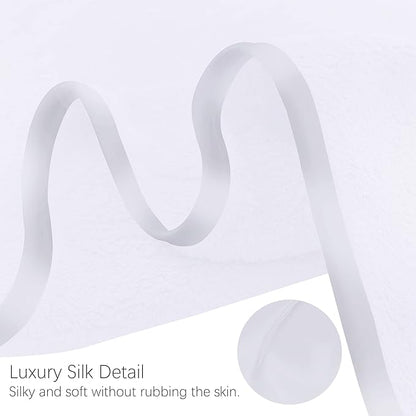 TENSTARS Silk Hemming Bath Towels for Bathroom Clearance - 27 x 55 inches - Light Thin Quick Drying - Soft Microfiber Absorbent Towel for Bath Fitness, Sports, Yoga, Travel, Gym - 2 Pack, White