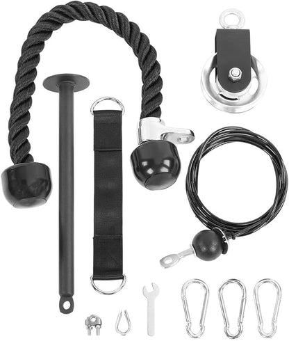 Lift Pulley System Strength Training Kit DIY Home Gym Equipment with Loading Pin for Full Body Workout Aluminum Alloy Iron Plastic Nylon