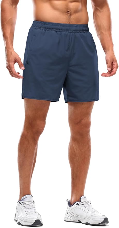 Aolesy Men's 2 in 1 Running Shorts 5" Workout Gym Athletic Shorts for Men Quick Dry Lightweight Training Shorts with Pockets