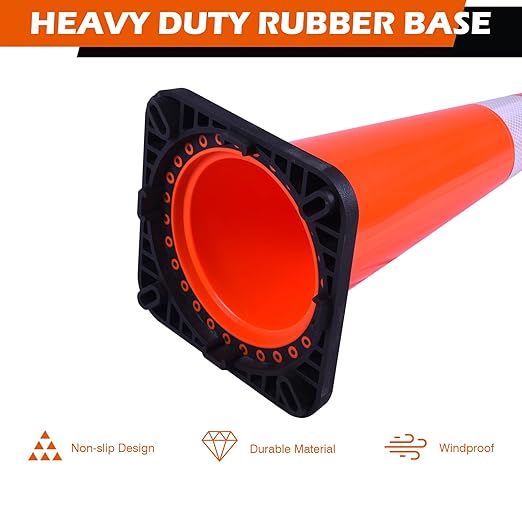 360 Pack 36" Orange Traffic Cones with Black Base – Large Bulk Road Safety Cones for Construction, Commercial, and Event Use (360, Orange, 36 Inch)