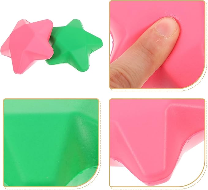 BESPORTBLE Finger Exercise Ball Hand Grip Strength Trainer, 4pcs Star Shaped Hand Grip Ball Finger Resistance Exercise Squeezer for Adults Hand Workout