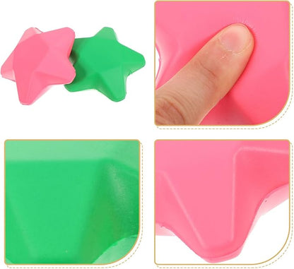 BESPORTBLE Finger Exercise Ball Hand Grip Strength Trainer, 4pcs Star Shaped Hand Grip Ball Finger Resistance Exercise Squeezer for Adults Hand Workout