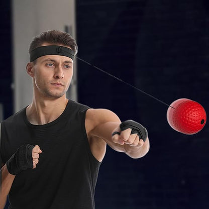 Boxing Reaction Ball Set, 6cm PU Foam Head-Mounted Balls for Reflex, Speed Training, Red Hard Ball, Tennis, Soft and Heavy Balls, Professional Use
