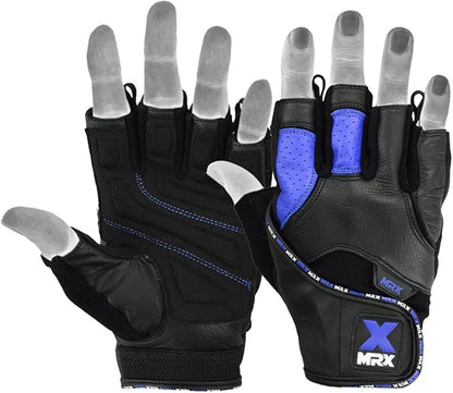 MRX Weight Lifting Pro Level Gloves with 18 Inches Long Wrist Strap Gym Workout Exercise & Fitness in