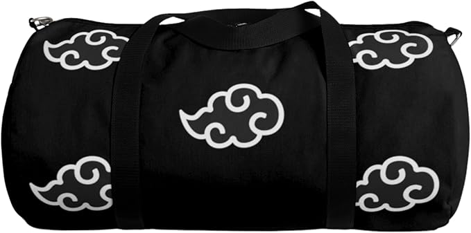 Anime Gym Bag for Women Men - Large Capacity Waterproof Workout Fitness Travel Sports Bags Fashion Street Camping ExpandaCLe Carry On Duffle Bag For Couple (Black Cloud) PTY